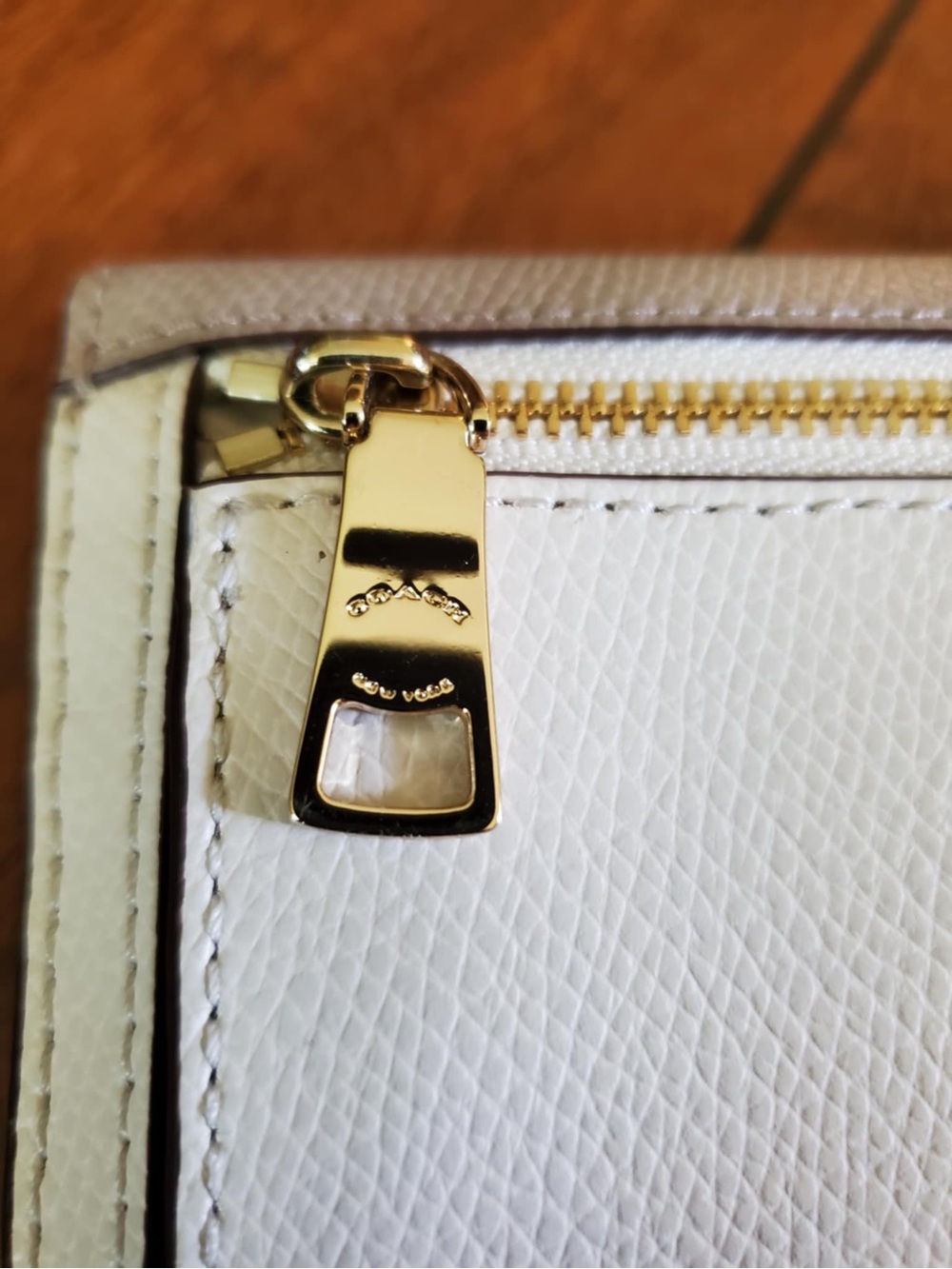 Coach Taupe/Cream  Leather Slim Envelope Continental Wallet F52845 - Picture 3 of 11
